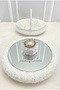 White Authentic Fabric and Sequined Velvet with Mirrors, Henna Night Tray Basket, Bridal Set, Wedding, Circumcision