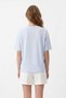Baby Blue Crew Neck Chain Scarf Detail T-Shirt 26828 - 3