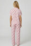 Striped Strawberry Print Seasonal Thin Buttoned Knitted Pajamas Suit 8018 - 3