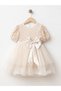 Girls' Evening Dress with Lace and Tulle Ribbon - 2