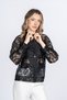 Women's Summer Black Alessa Bohemian Tulle Lace Long Sleeve Jacket Blouse Stylish Casual 8637 - 2