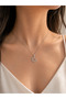 Ata Silhouette Moon Star Steel Necklace (Silver Color) - 2