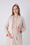 New Season Mink Shawl Collar Short Sleeve Patterned Design Summer Buttoned Full Length Maternity Pajamas Nightgown Set of 2 - 2