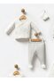 Lamb Patterned 10 Piece Newborn Hospital Release Baby Set 100% Cotton - 2