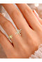 Women's Star Figured Zircon Stone Adjustable Gold Color Minimal Ring - 3