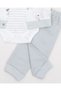 Baby Boy 3-Piece Seasonal Hooded Elephant Detailed Cute 3-Piece 0-3-6-9 Months Bodysuit Baby Set - 6