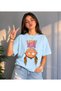 Women's Oversize T-Shirt with Bashashagi Print, 100% Cotton T-Shirt, Comfortable Fit