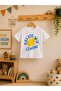 Boy's Lemon Printed T-Shirt Blue and White Striped Shorts Top and Bottom Set - 3