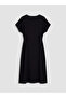 Nevavm V-Neck Belted A-Line Textured Dress with a Difference - 7