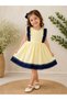Girl's Linen Dress Navy Blue Lace Detailed Cotton Lined Summer Dress 2-5 Years - 2