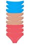 9 Pieces Super Eco Set Lycra Women's Slip Panties Fuchsia Skin Blue