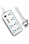 Universal Extension Lead with 6 Gang UK 3 Pin Sockets, 3 USB Ports, 1 Type-C, 1.8M Power Strip for Home, Kitchen, Office, White – Multi Plug Electric Socket Outlet with Multiple Function
