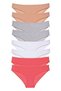 8 Piece Super Eco Set Lycra Women's Slip Panties Skin Gray White Fuchsia