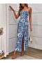 Women's Strappy Cross-Back Detailed Summer Long Dress - 3