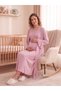 New Season Powder Summer Double-Breasted Collar Special Design Flounce Sleeve 100% Cotton Maternity Dressing Gown Nightgown Set - 6