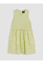Trendlucky Girl's Dress with Oval Collar Pattern and Difference in Color - 3