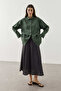 Linen Piping Tie-Up Shirt Green - 2