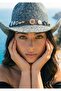 Design Striped Chocuk Tepe Women's Straw Cowboy Hat - 2