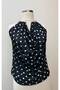 Polka Dot Backless Draped Blouse Halter Neckline Sandy Fabric - 2