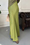 New Season Satin Maxi Skirt - Green - 4