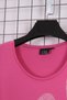 Women's Plus Size Lycra Crew Neck Stone Print Short Sleeve Mom T-Shirt Combed Cotton Blouse - 5