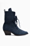 Beth Genuine Leather Blue Suede Lace Detailed Summer Western Women's Boots - 2