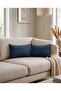 Double-Sided Duck Linen, Navy Blue Waist Cushion Cover, 2 Pieces