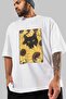 For the Love of Cats 68 Front Cat Printed White Oversize T-Shirt 100% Cotton Unisex Cat Lover Premium Design - 3