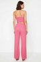 Women's Plus Size Thin Straps Sweetheart Neck Drawstring Crop Top Long Pants Beach Set Casual Comfortable - 5