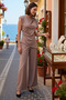 Women's Shiny Detailed Boat Neck Sleeveless Wide Leg Viscose Ribbed Knitted Suit L Size Daily Comfortable - 2