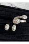 Steel Pearl Detailed Adjustable Women's Bracelet and Earring Set - 7