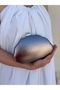 Women's Platinum Metallic Oyster Model Evening Dress Bag - 4