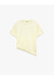 Short Sleeve Crew Neck Lace Detailed Comfortable Fit T-Shirt - 4