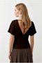 Women's Brown Pleated Detailed Viscose Blouse with Lace-Up Back Blz-19003358 - 4