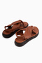 Jennie Genuine Leather Tan Cross-Strapped Women's Sandals - 5