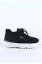 Women's Lace-Up Knitwear Detailed Thick Sole Sports Shoes & Sneakers Black