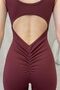 Women's Low Waist Scrunch Butt Sports Leggings Jumpsuit - 5