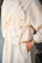 Women's Side Metal Buttoned Waist Tie Suit Yellow - 5