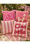 Ciao Bella and Lama Patterned Decorative Throw Pillow Covers Set of 4 Pink Pillows (Double Sided)