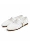 Viola White Knitted Textured Elastic Belt Detailed Gold Buckle Flat Sole Summer Comfortable Women's Ballerinas - 2