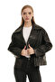 Black 132 Natural Leather Women's Leather Coat