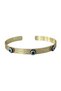Adjustable Gold Handcuffs with Evil Eye Bead Detail