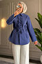 6535 - Stylish Comfortable Ruffle Detailed Woven Peach Fabric Women's Shirt - 3