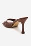 Dossa Taba Crocodile Pattern Gold Buckle Detail 8 cm Heel Women's Mule Sandals. - 4
