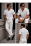 Sifu Men's Polo Neck Zippered Knitwear T-Shirt Openwork Summer Comfortable Fit Premium- Thin Knitted Knitwear - 7