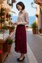 Women's Maxi Skirt Chiffon Woven Ruffle Detailed A-Line Cut Lined Elegant Day Night Daily Casual - 2