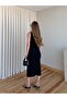 Black Draped Midi Dress - 0506 - 6