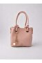 Women's Tote Bag Pastel Pink Multi-Compartment Hand and Shoulder Bag with Charm Accessories - 2