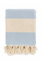 Diamond Peshtemal |   100% Cotton, Natural Fringed |   Beach, Pool, Spa, Hammam, Sports, Travel Towel (Baby Blue - 90X180 cm) - 4
