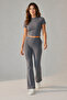 Women's Spanish Flare Leggings Set Short Sleeve Crop Blouse Stretchy 2 Piece Set - 2